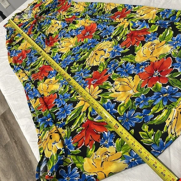 Rafaella women’s size large floral pattern maxi dress with side slits stretchy - Picture 15 of 16